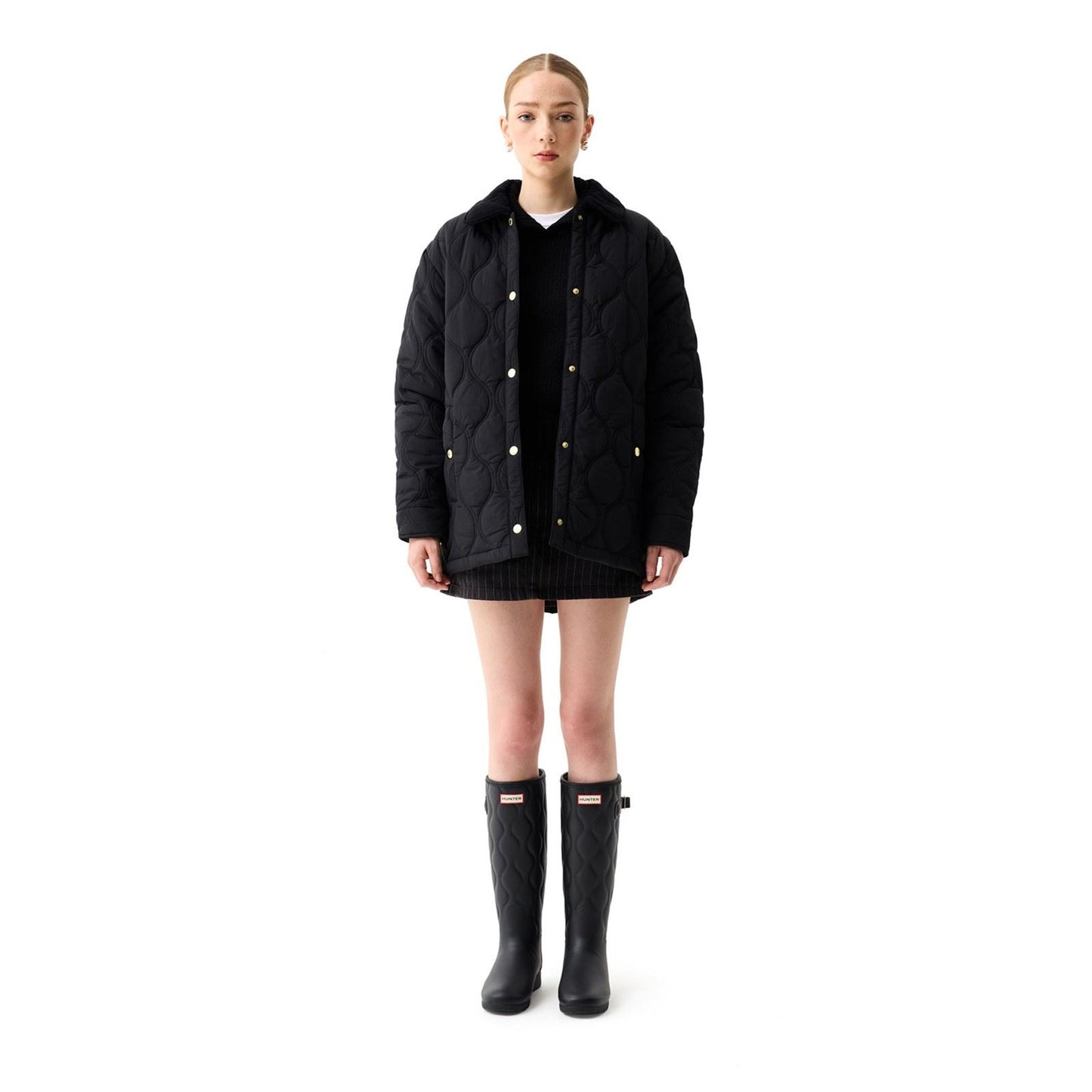 Hunter Witton Quilted Shacket Women's Black Quilted Jackets