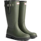 Hunter Field Downpour Boot Rubber Women's Dark Olive/Black Wellington Boots
