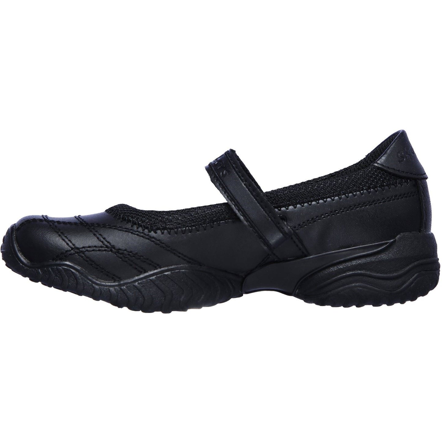 Skechers Velocity Pouty Leather Junior Black Shoes