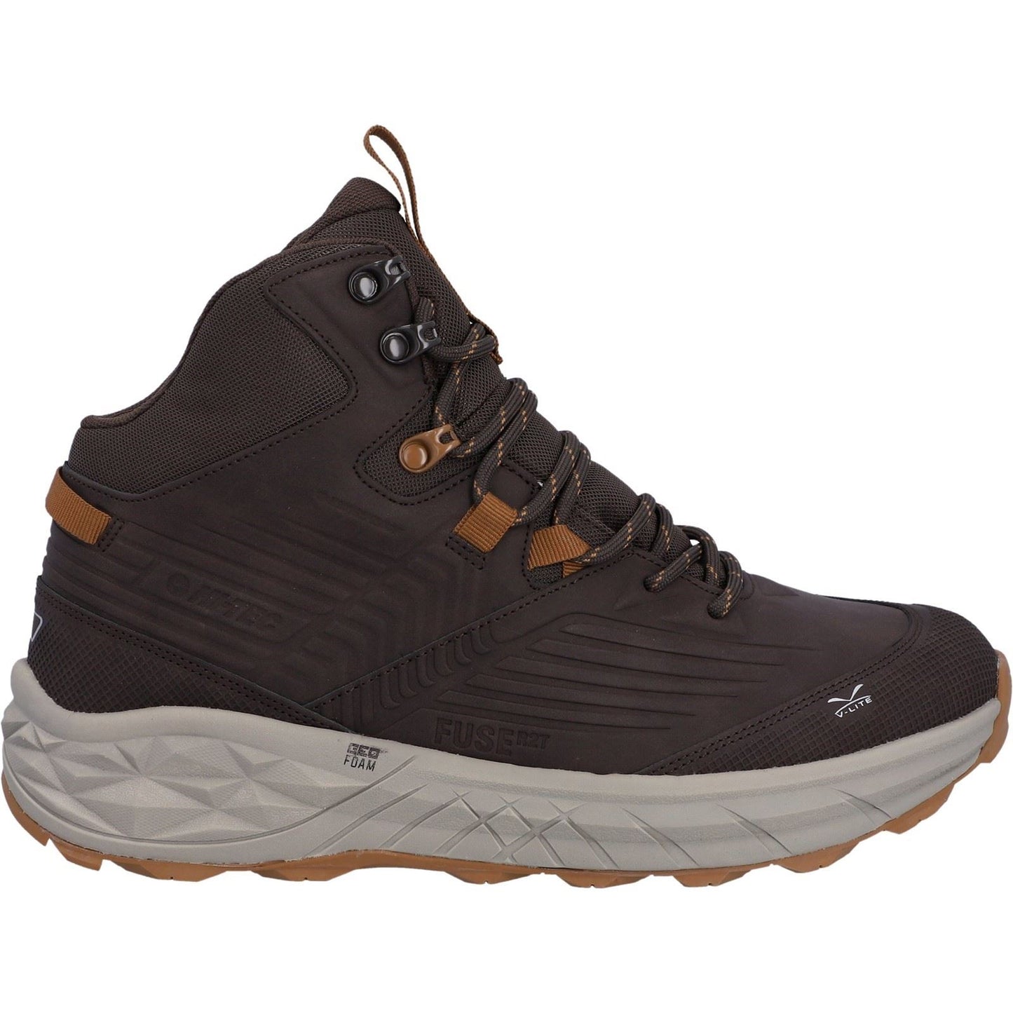 Hi-Tec Fuse Trek Mid Polyester Men's Steel/Charcoal/Bright Marigold Hiking Boots