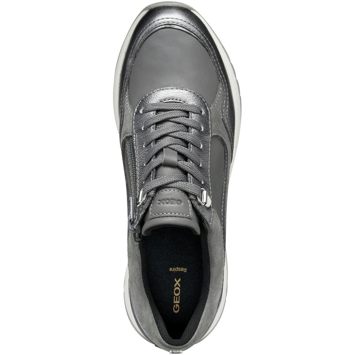 Geox D Desya A Leather Women's Dark Grey/Gun Trainers