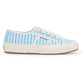 Superga 2750 Stripes Print Cotton Women's Off White/Azure Trainers