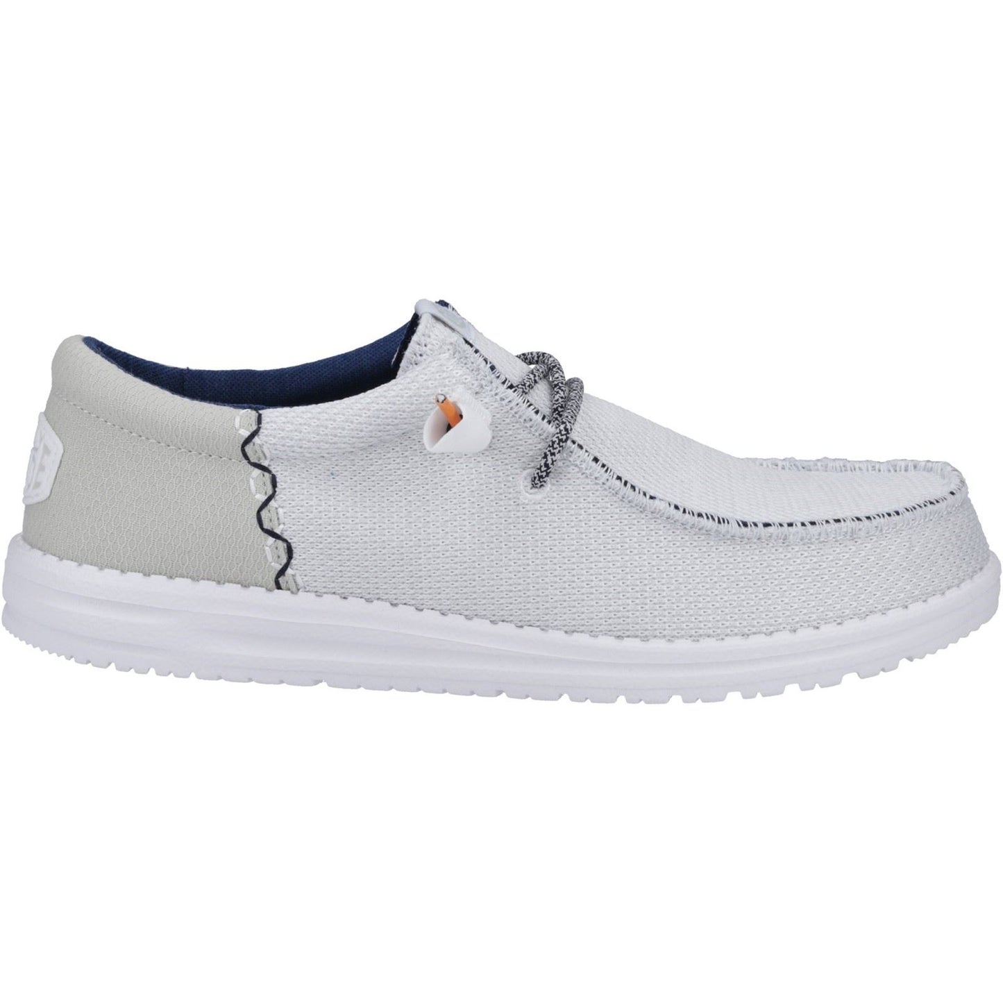 HEYDUDE Men's Wally Funk Open Mesh Shoe in White/White