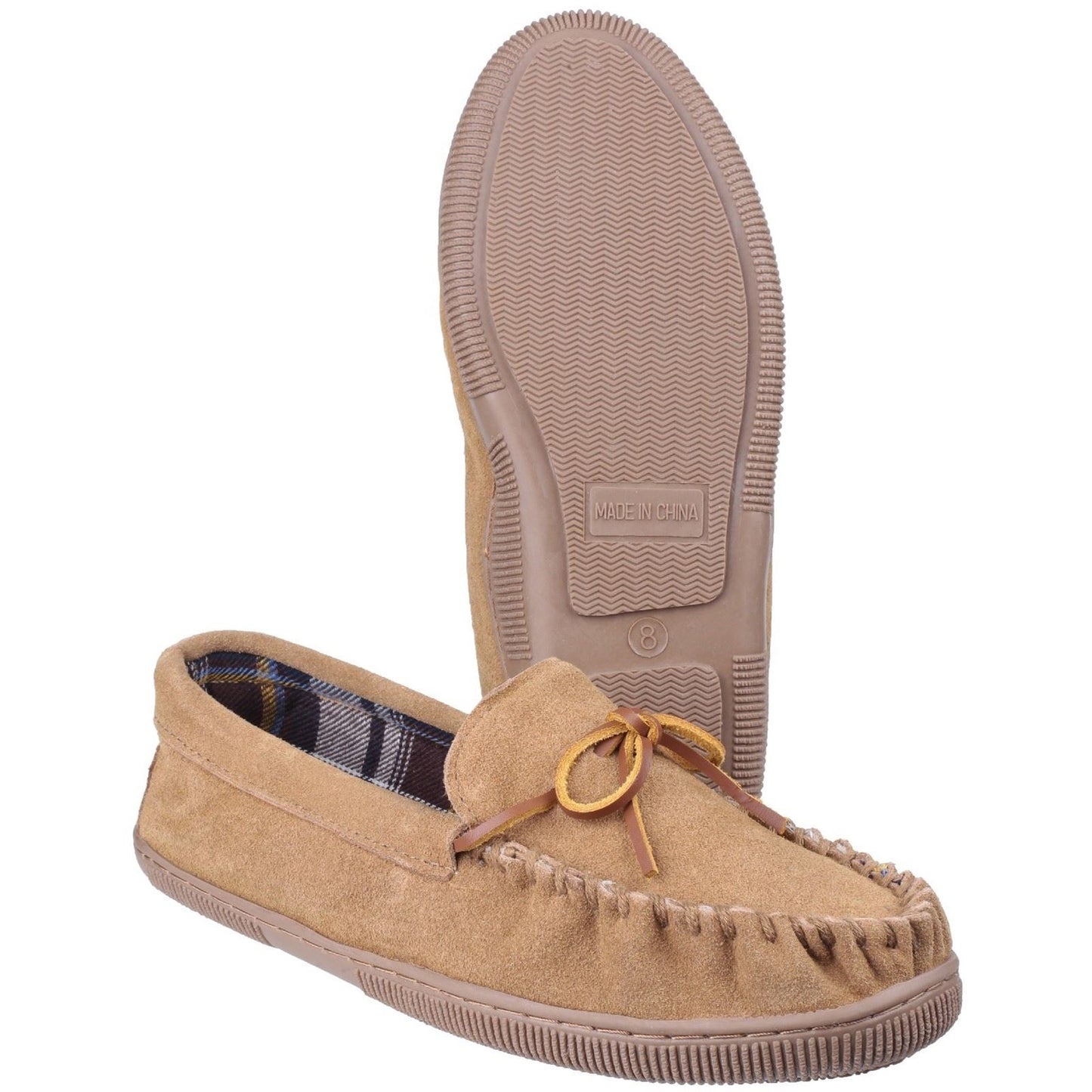 Cotswold Men's Alberta Moccasin Slipper in Beige