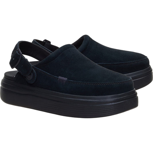HEYDUDE Austin Lift Suede Women's Black/Black Clogs