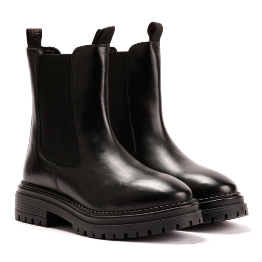 Osprey London The Hampton Chelsea Leather Women's Black/Merlot Boots