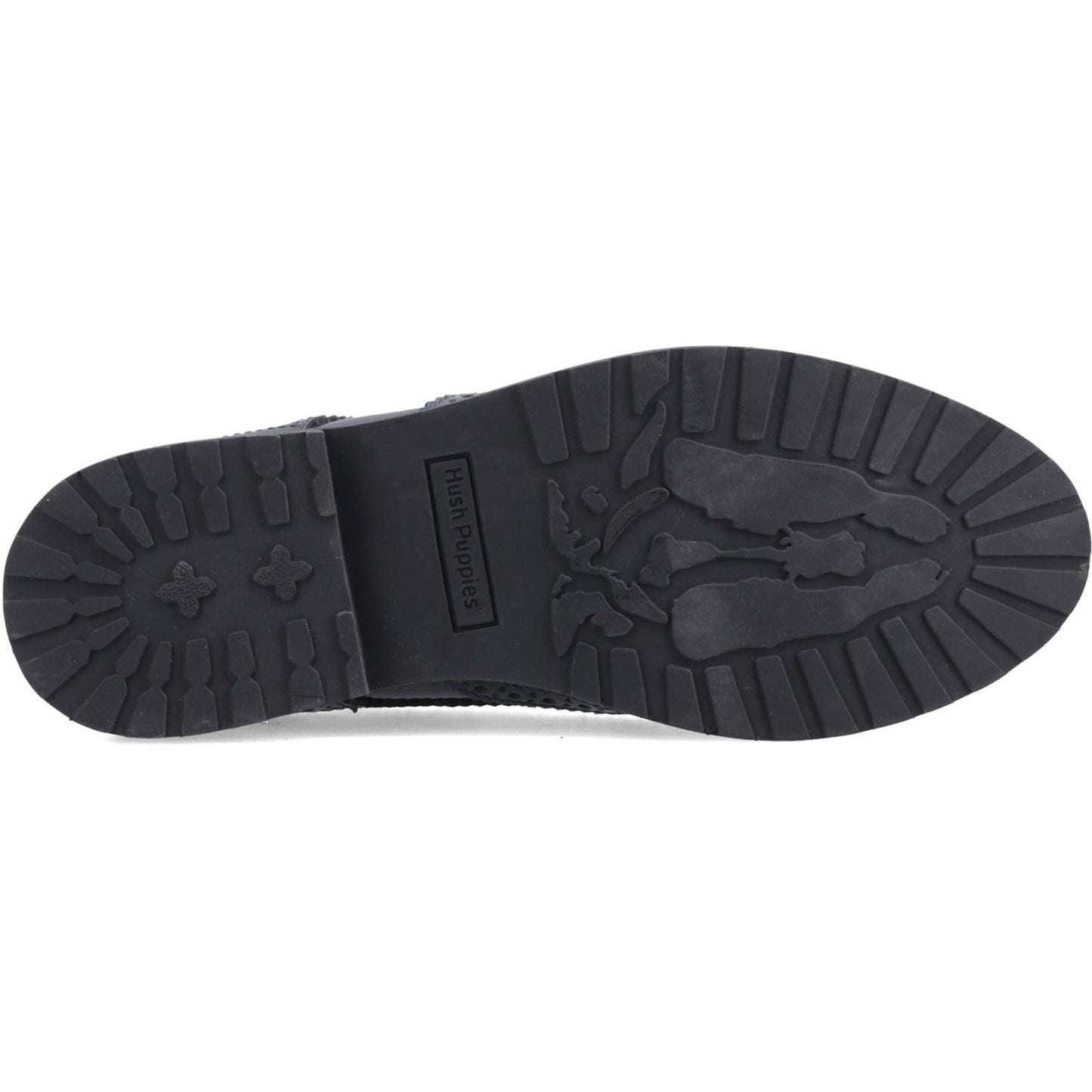 Hush Puppies Verity Hi-Shine Leather Women's Navy Brogues Shoes