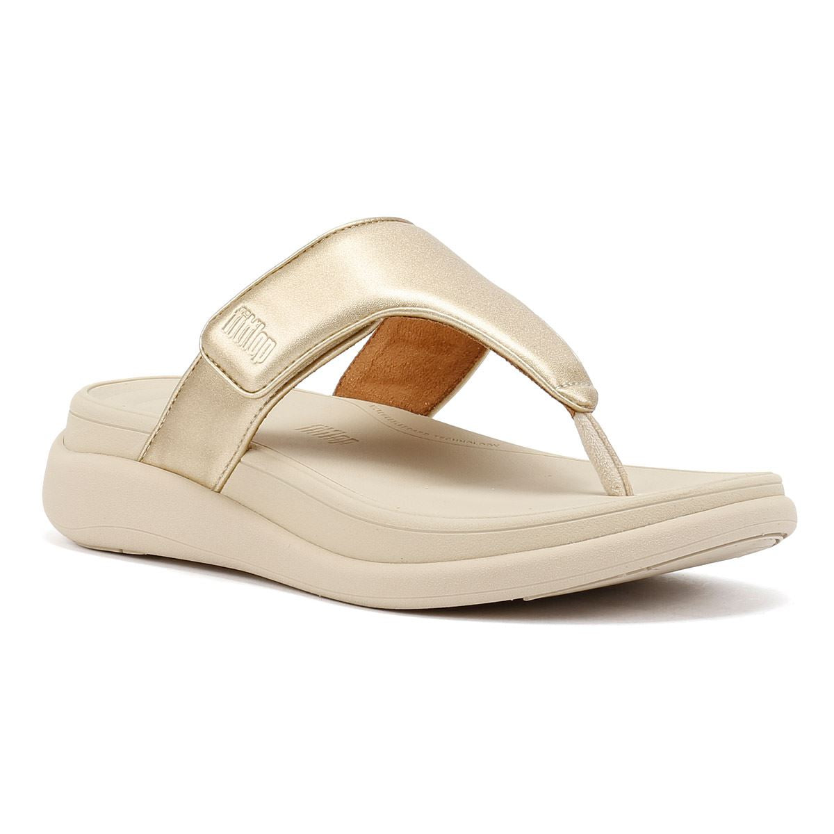 FitFlop F-Mode Go Adjustable Flatform Women's Platino Sandals