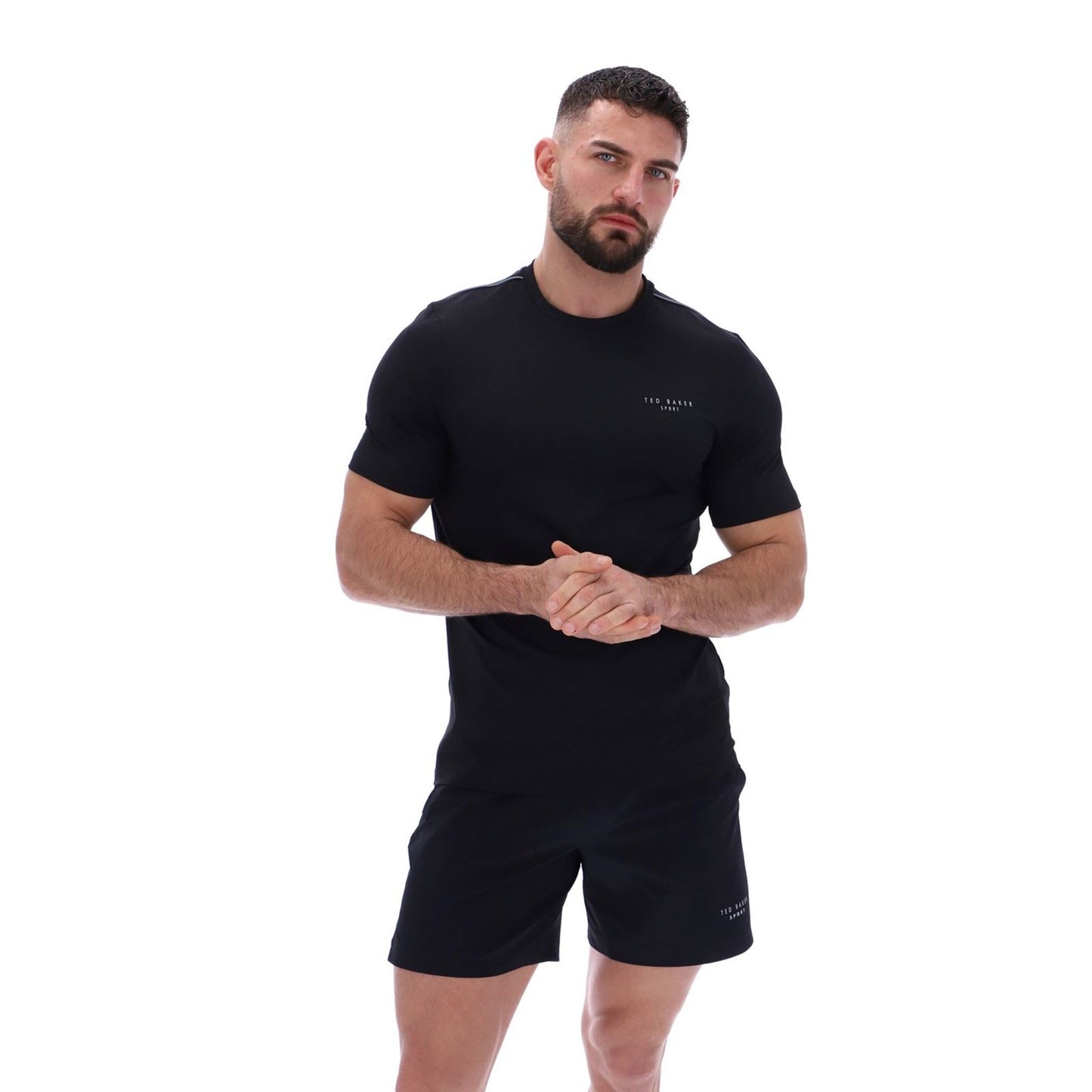 Ted Baker SAM TBMTS2635 Polyester Men's Black Activewear T-Shirts