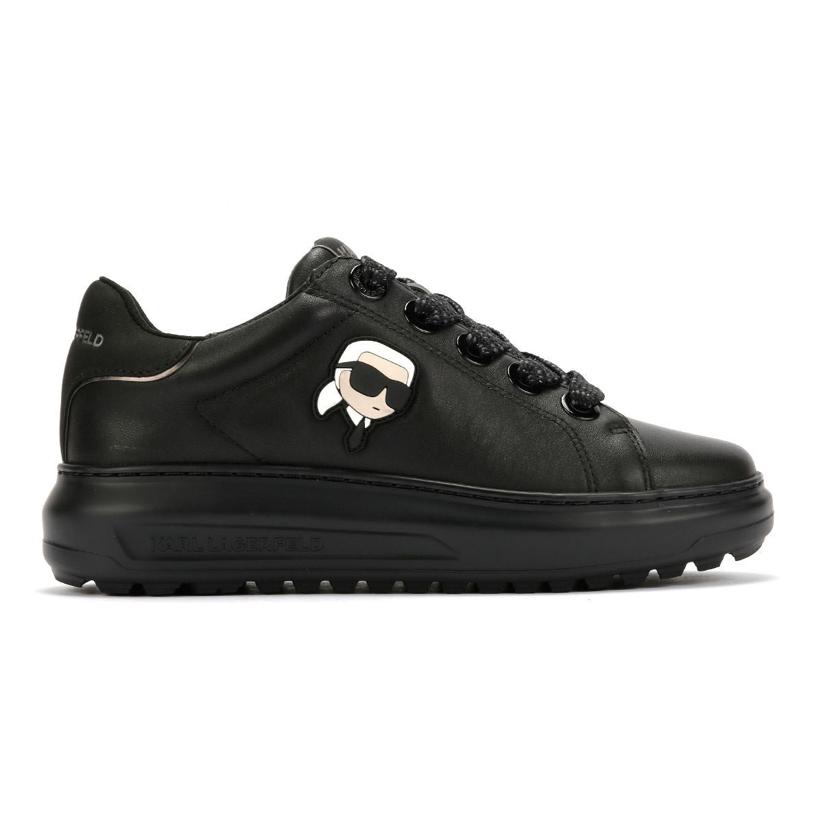 Karl Lagerfeld Kapri Lug Karl NFT Lo Lace Leather Women's Black Trainers