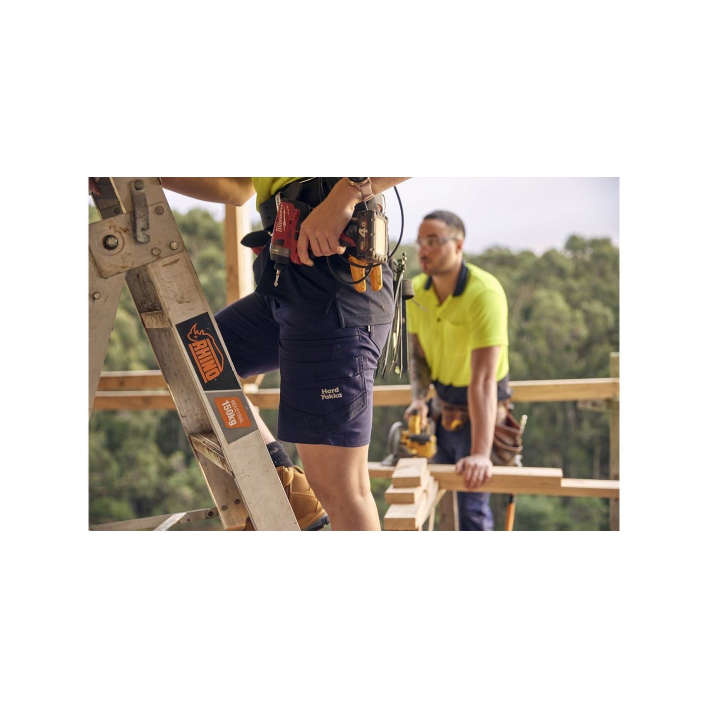Hard Yakka Men's Raptor Active Mid-Short in Navy