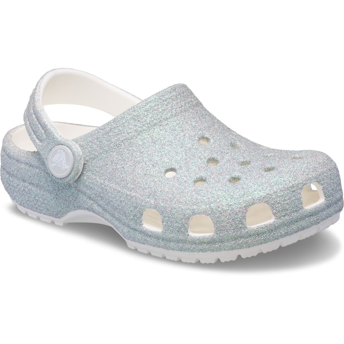 Crocs Classic Glitter Clog Thermoplastic Kids White Loafers