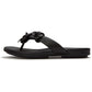Fitflop Gracie Flower Leather Women's Black Flip Flops