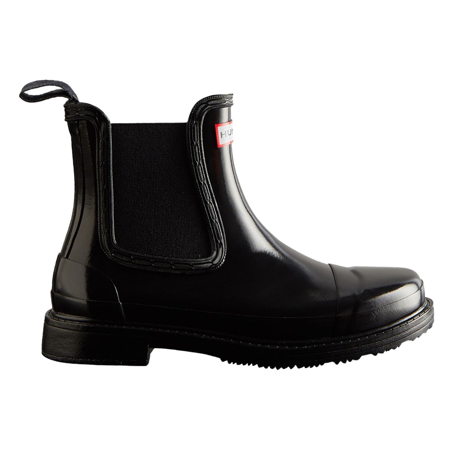 Hunter Women's Commando Gloss Chelsea Boots in Black