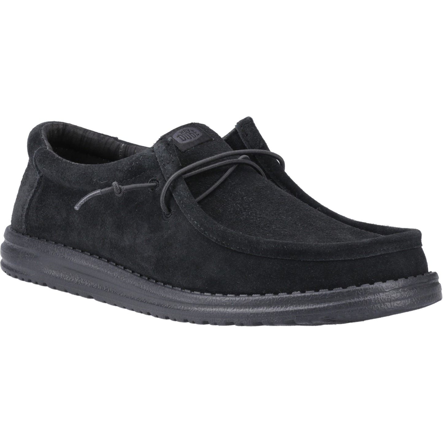 HEYDUDE Men's Wally Suede Shoes in Black