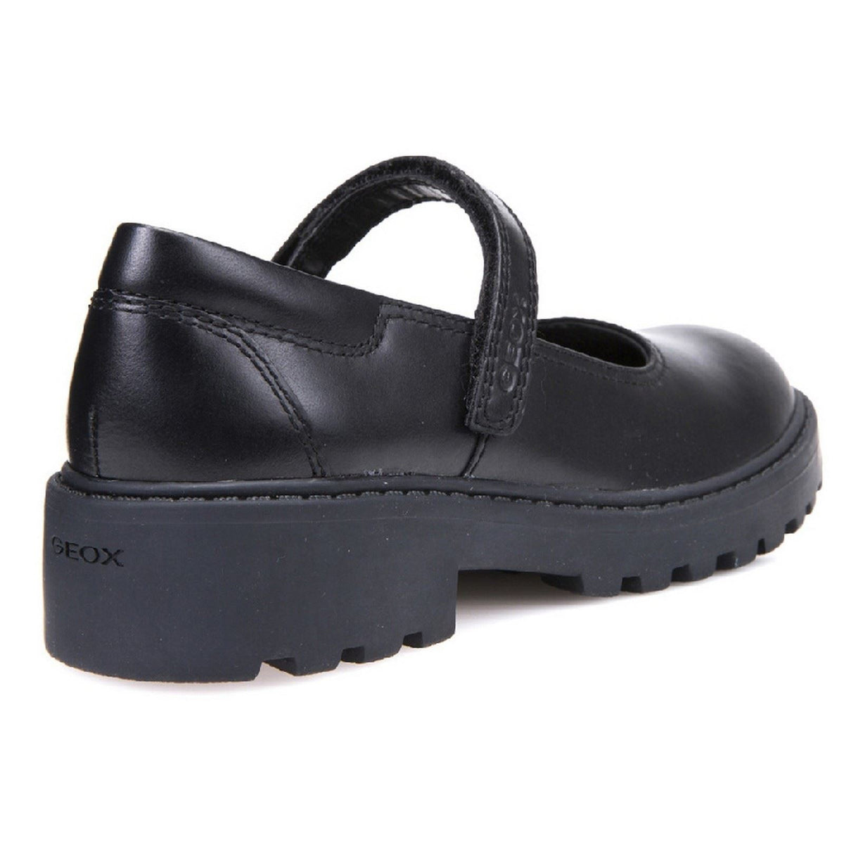 Geox J Casey G. P Leather Girl's Black Shoes