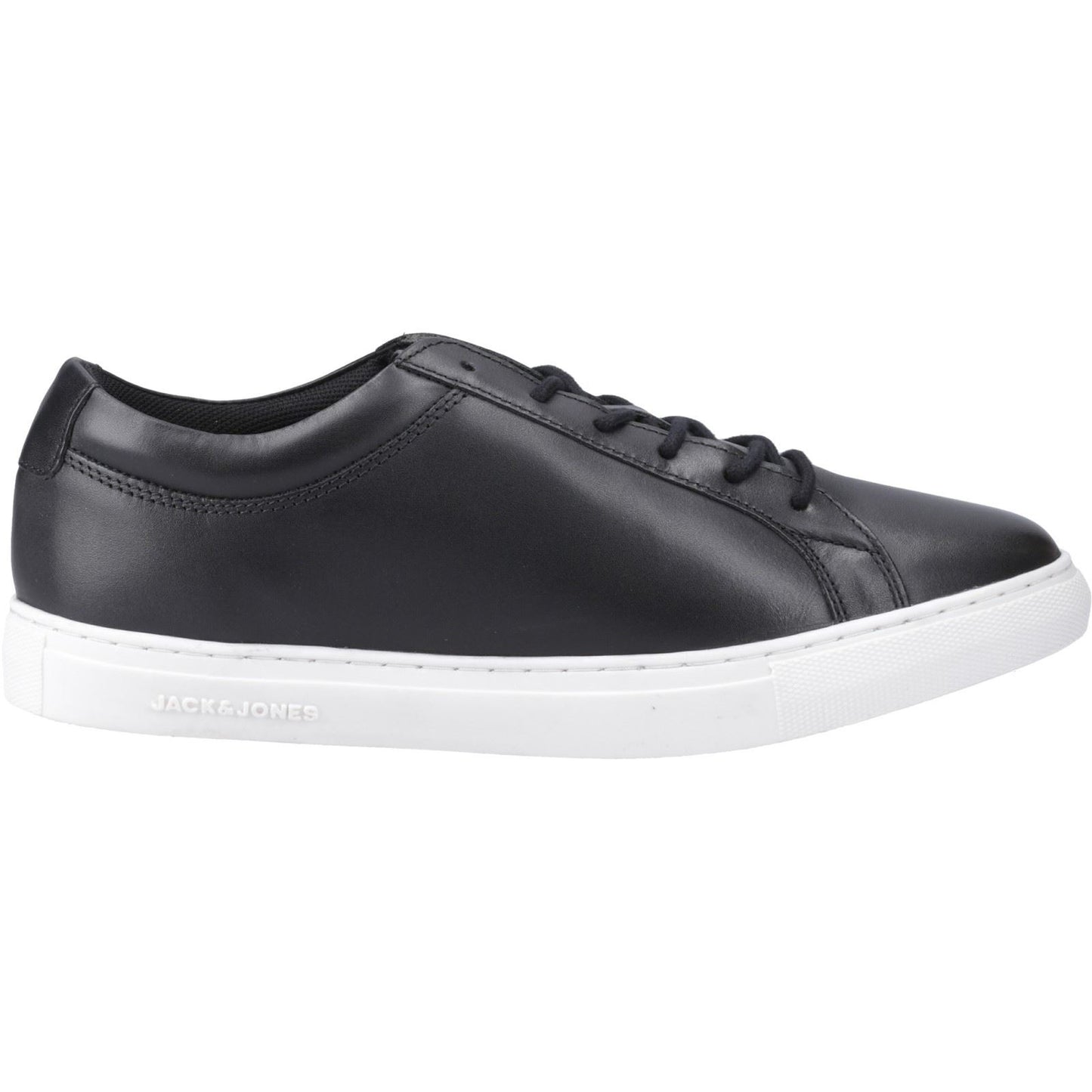 Jack & Jones Men's Galaxy Leather Trainer in Anthracite