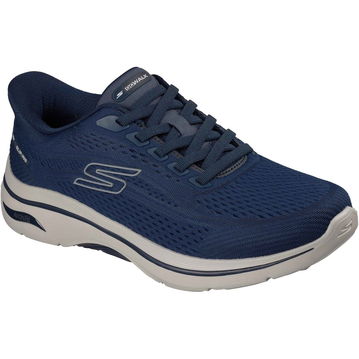 Skechers GO WALK Arch Fit 2.0 Percy Textile Men's Navy/Grey Standard Trainers