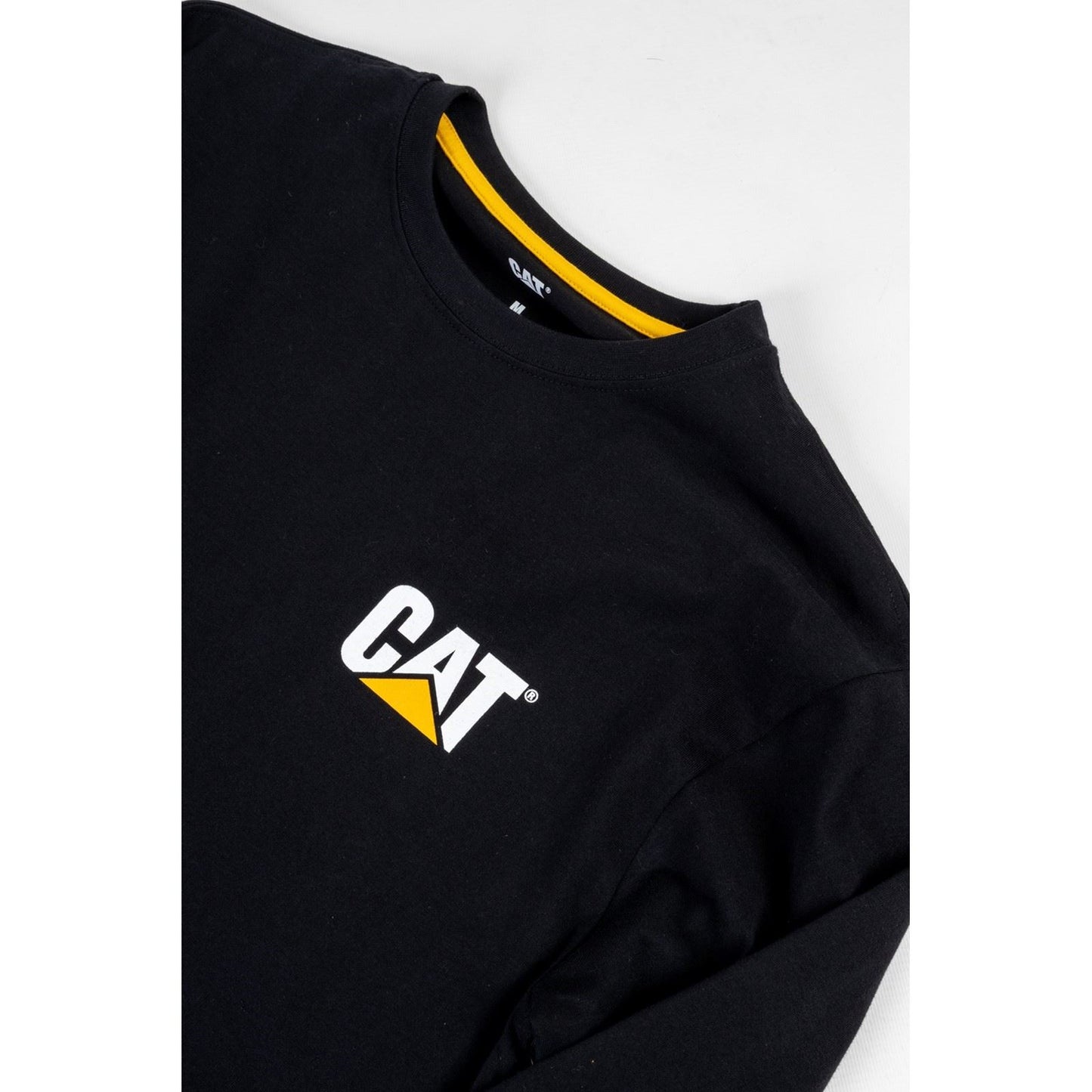 Caterpillar Men's Trademark Banner Long Sleeve T-Shirt in Black