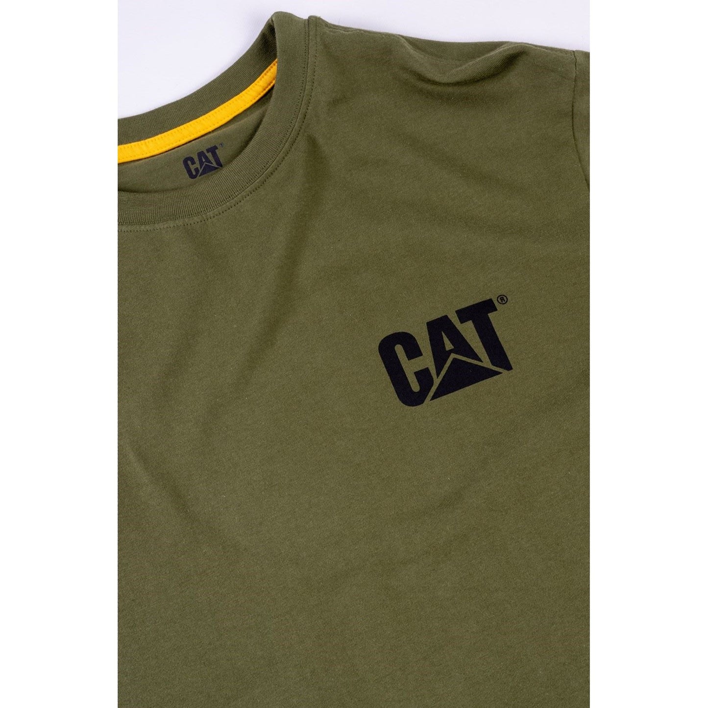 Caterpillar Men's Trademark Banner Long Sleeve T-Shirt in Chive
