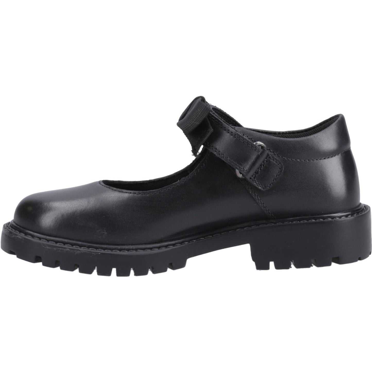 Hush Puppies Astrid Bow Leather Youth Black Shoes
