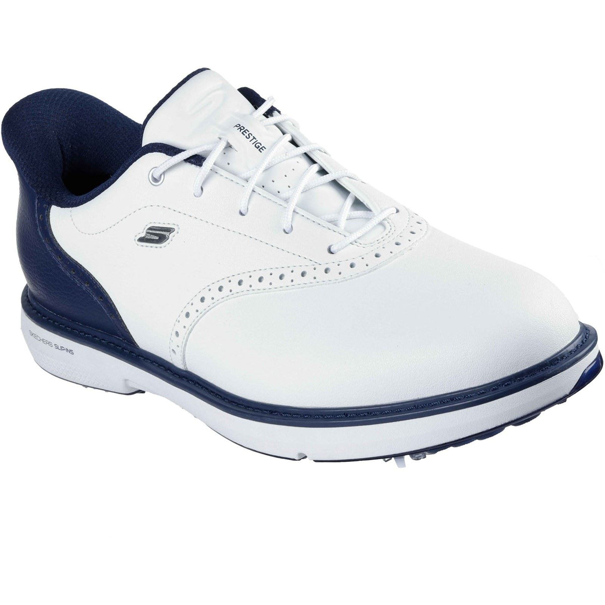 Skechers GO Golf Prestige Leather Men's White/Navy Golf Shoes