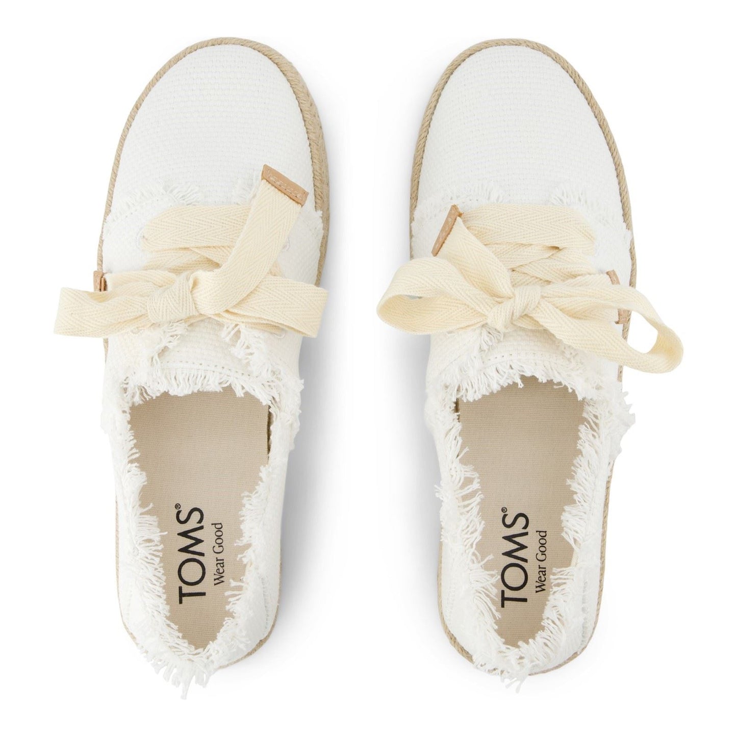 TOMS Carolina Lace Up Cotton Women's White Beachside Shoes
