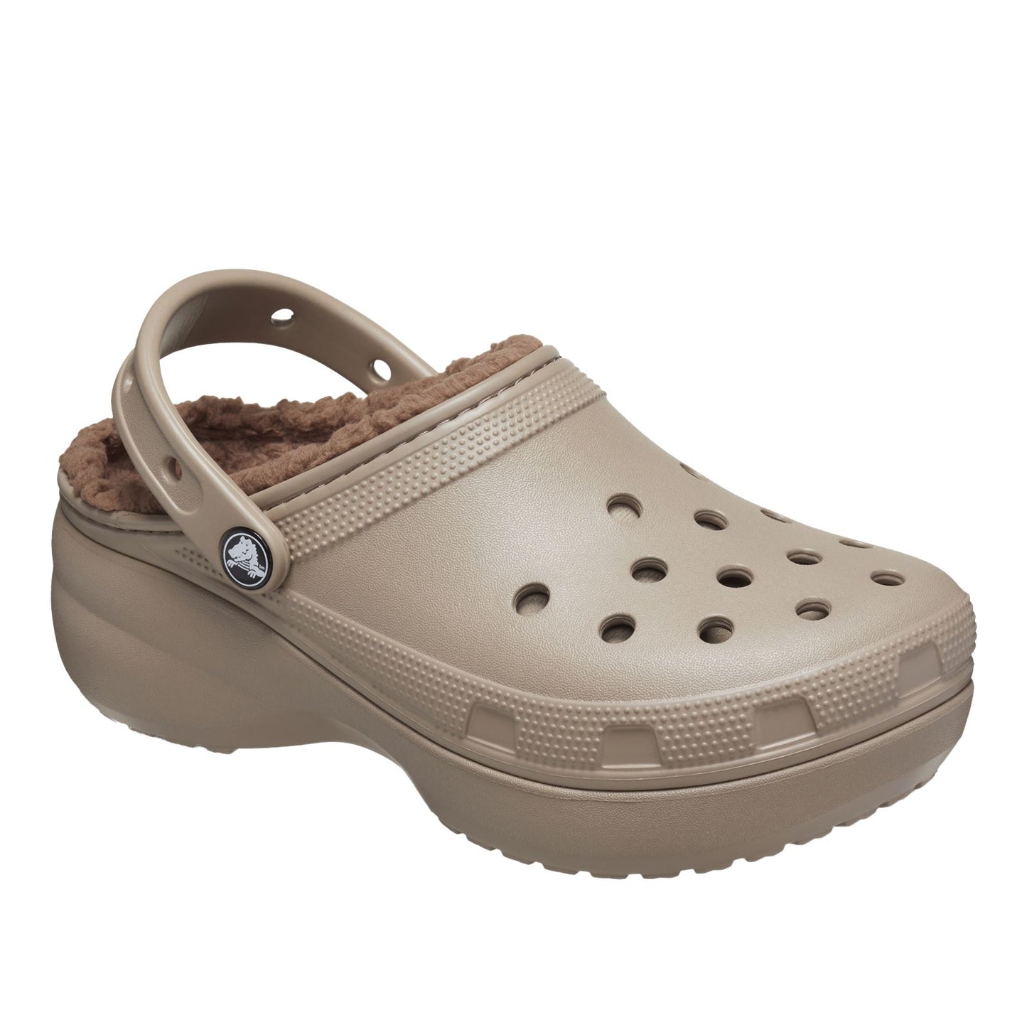 Crocs Women's Classic Platform Lined Clog in Mushroom