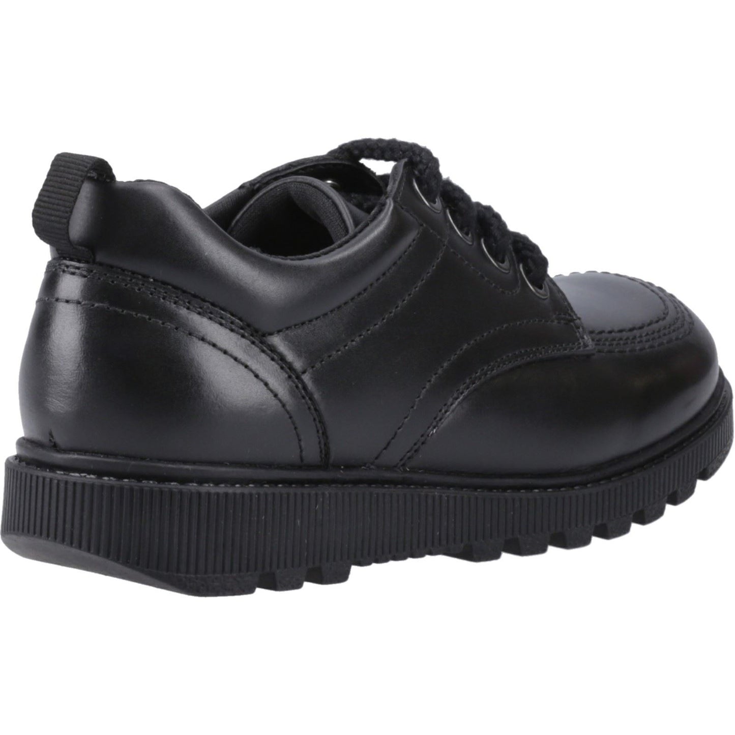 Hush Puppies Keeley Leather Youth Black Lace-Up Shoes
