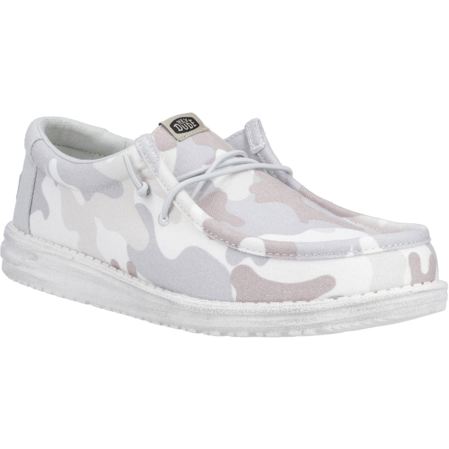 HEYDUDE Men's Wally Washed Camo Shoe in Greyscale Desert Camo