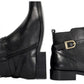Dune Pemma Leather Women's Black Boots