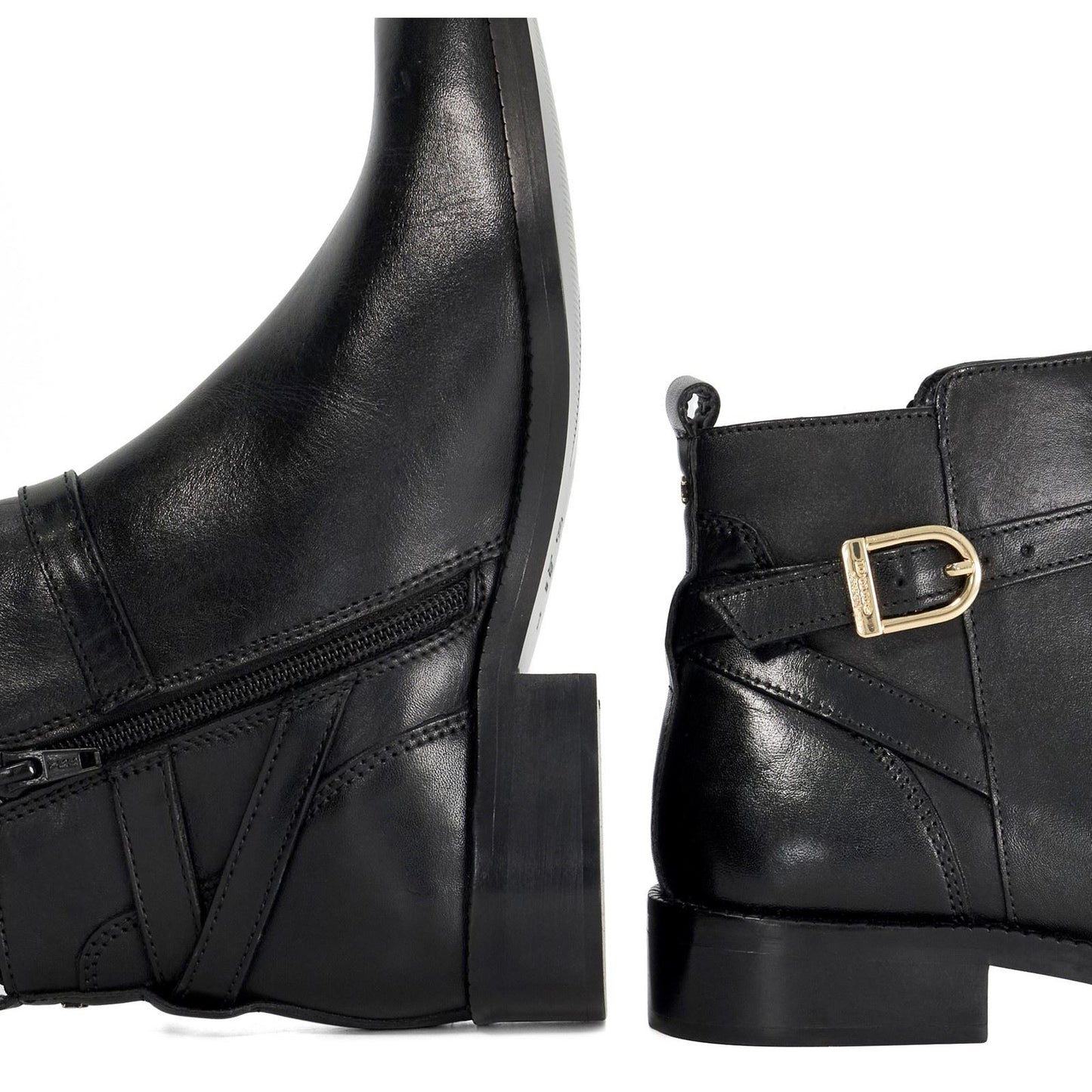 Dune Pemma Leather Women's Black Boots