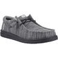 HEYDUDE Wally Stretch Mesh Polyester Men's Granite Grey/Black Moccasins Shoes