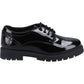 Hush Puppies Jayne Patent Leather Youth Black Lace-Up Shoes