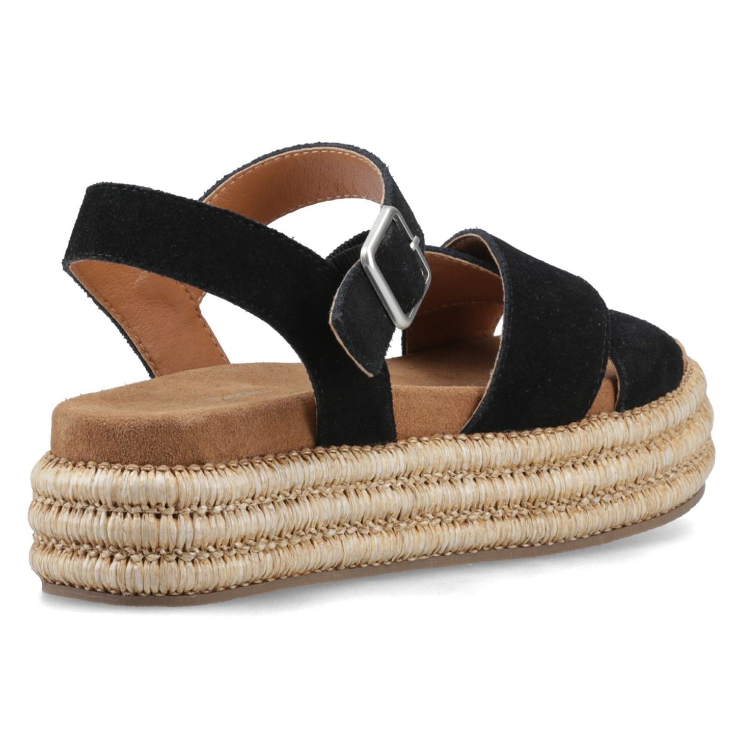 Hush Puppies Rosa Rafia Sandal Leather Women's Black Sandals
