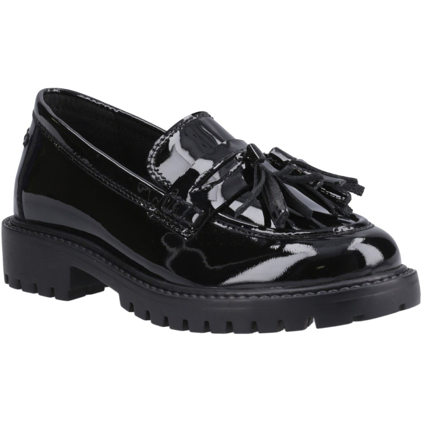 Hush Puppies Abigail Patent Leather Youth Black Loafers
