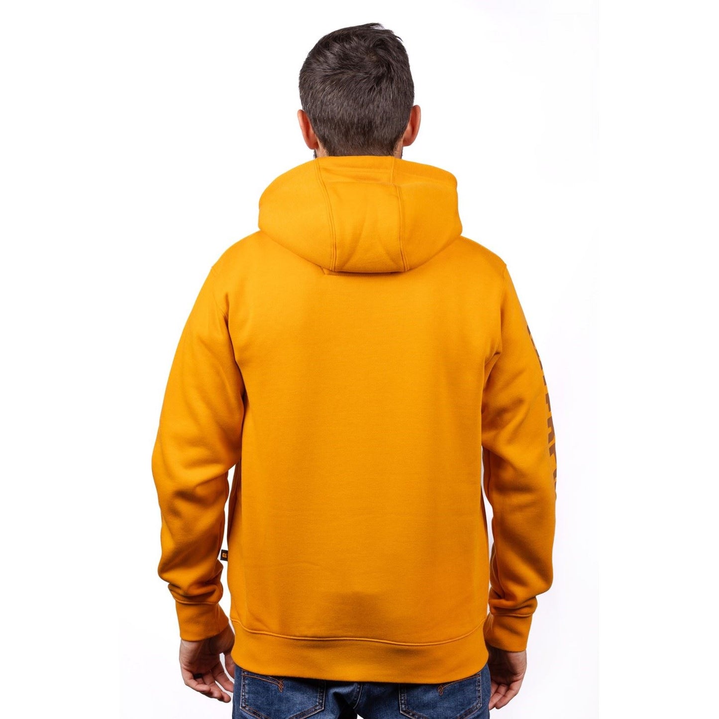 Caterpillar Men's Trademark Banner Hooded Sweatshirt in Yellow