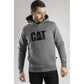 Caterpillar Men's Trademark Hooded Sweatshirt in Heather Grey
