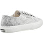 Superga Women's 2730 Micro Faux Snake Trainer in White Avorio/Black Snake