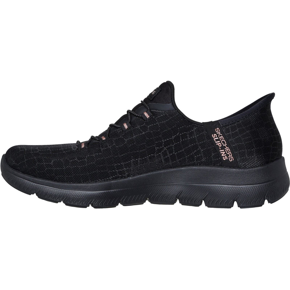 Skechers Summits Classy Night Textile Women's Black/Rose Gold Trainers