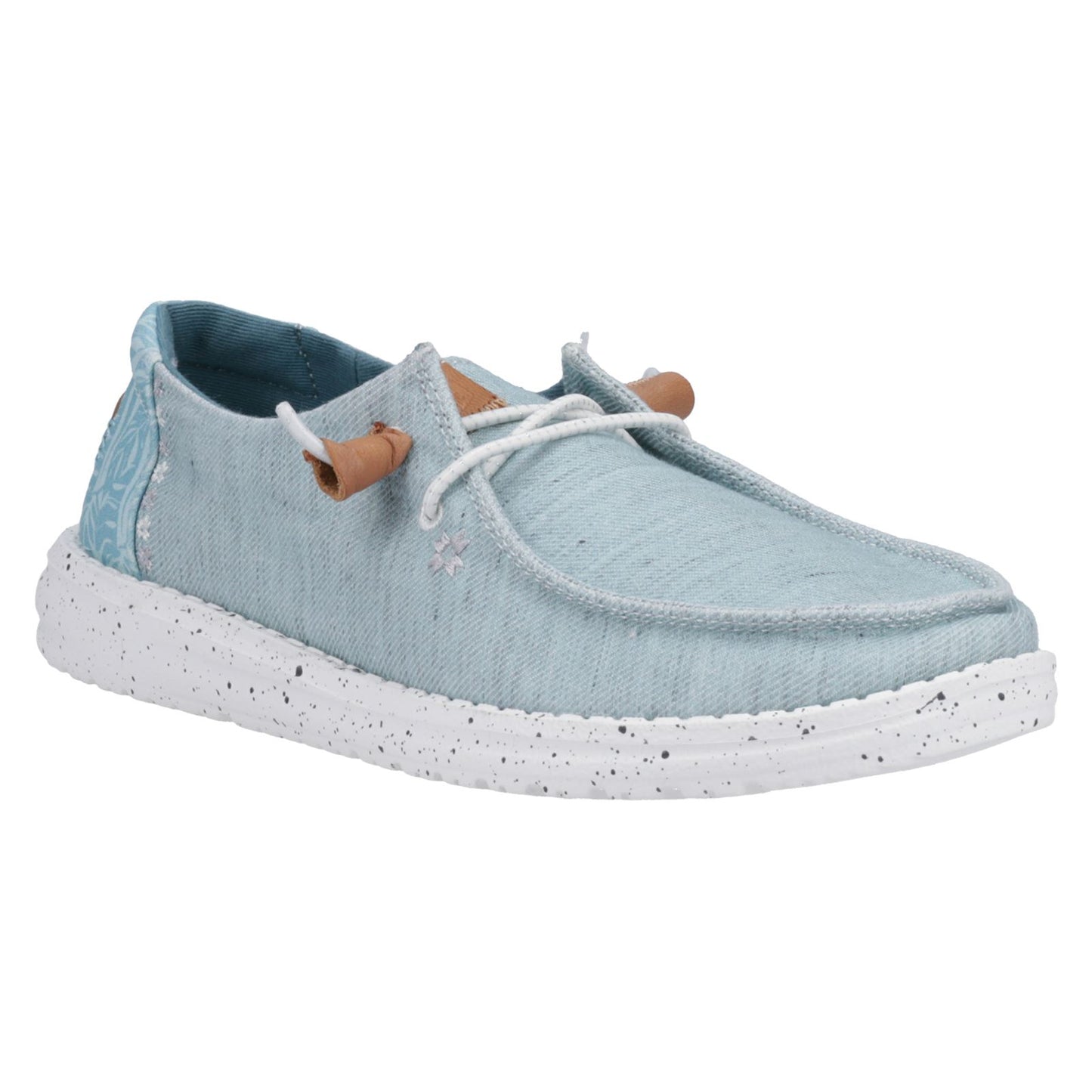 HEYDUDE Women's Wendy Heathered Slub Tropical Shoe in Blue