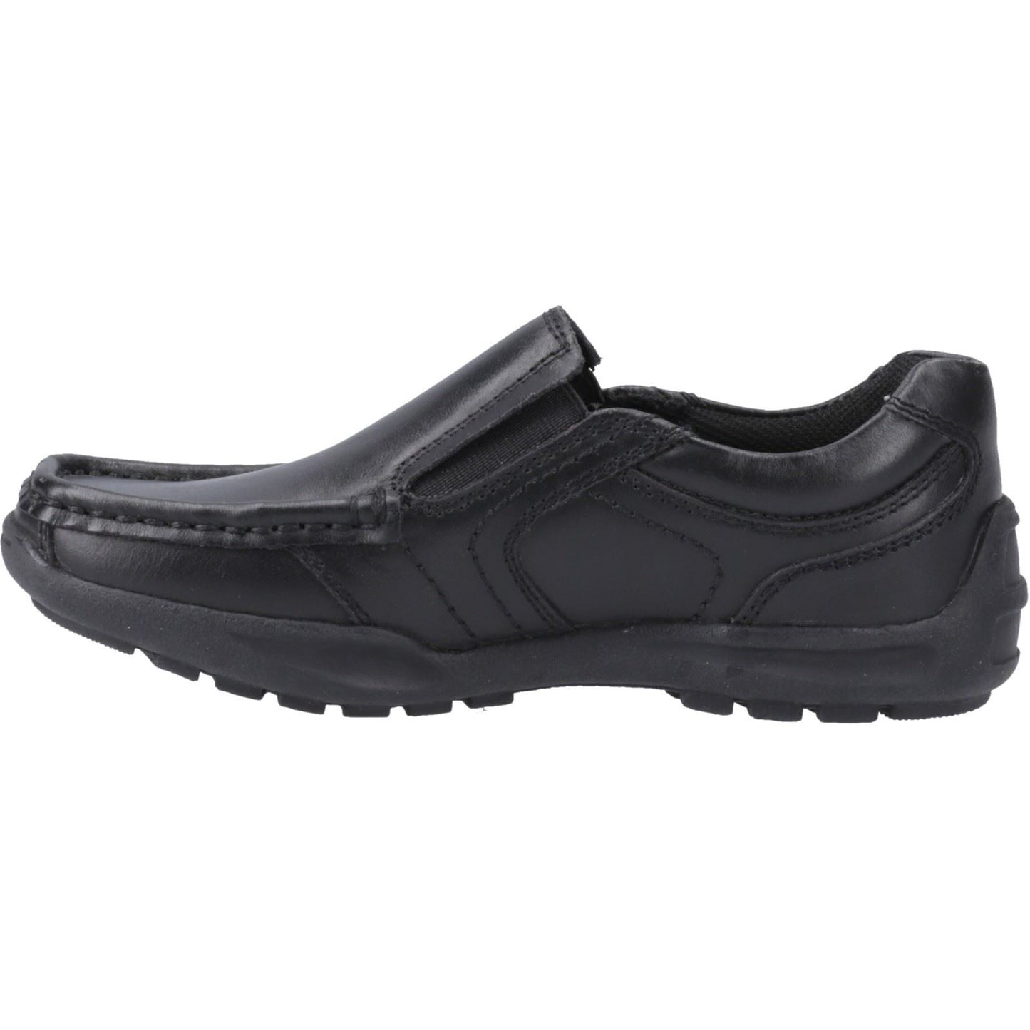 Hush Puppies Morgan Leather Youth Black Loafers