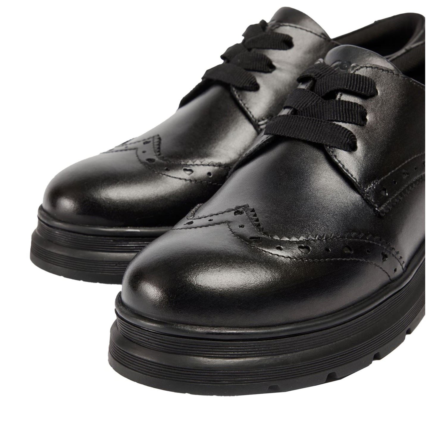 Pod Fiona Smooth Leather Youth Black Brogues