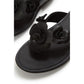 Fitflop Gracie Flower Leather Women's Black Flip Flops