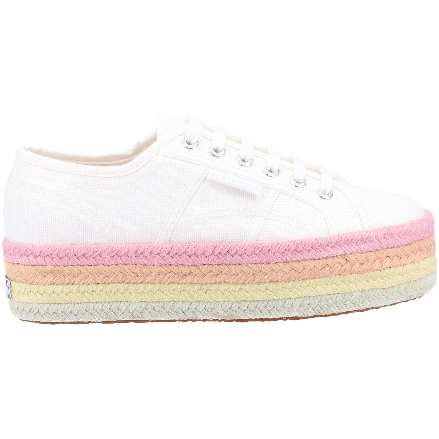 Superga Women's 2790 Multicolor Rope Shoe in White/Candy Multicolour