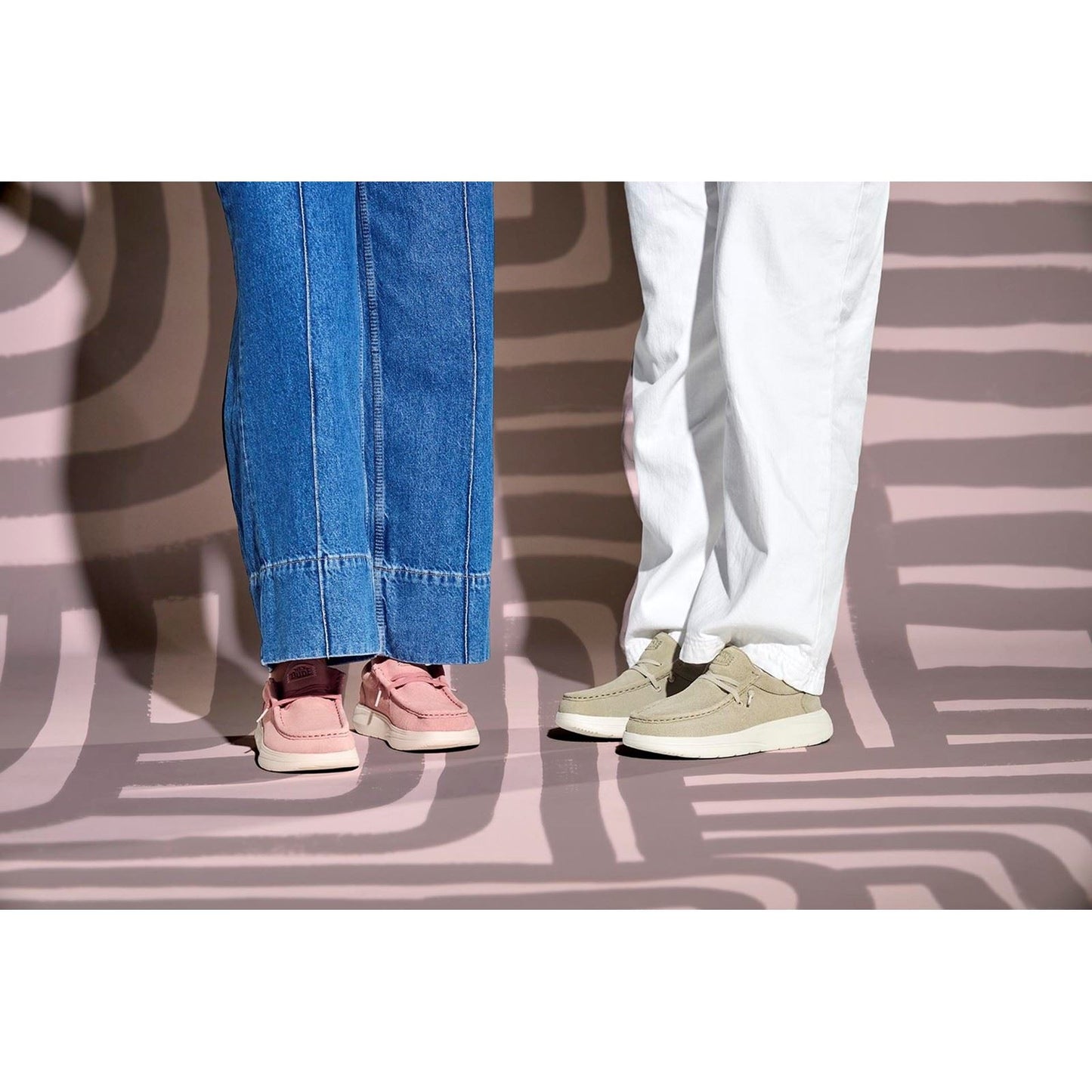 HEYDUDE Wendy COMF Suede Leather Women's Rose Pink/Whisper Pink Moccasins Shoes