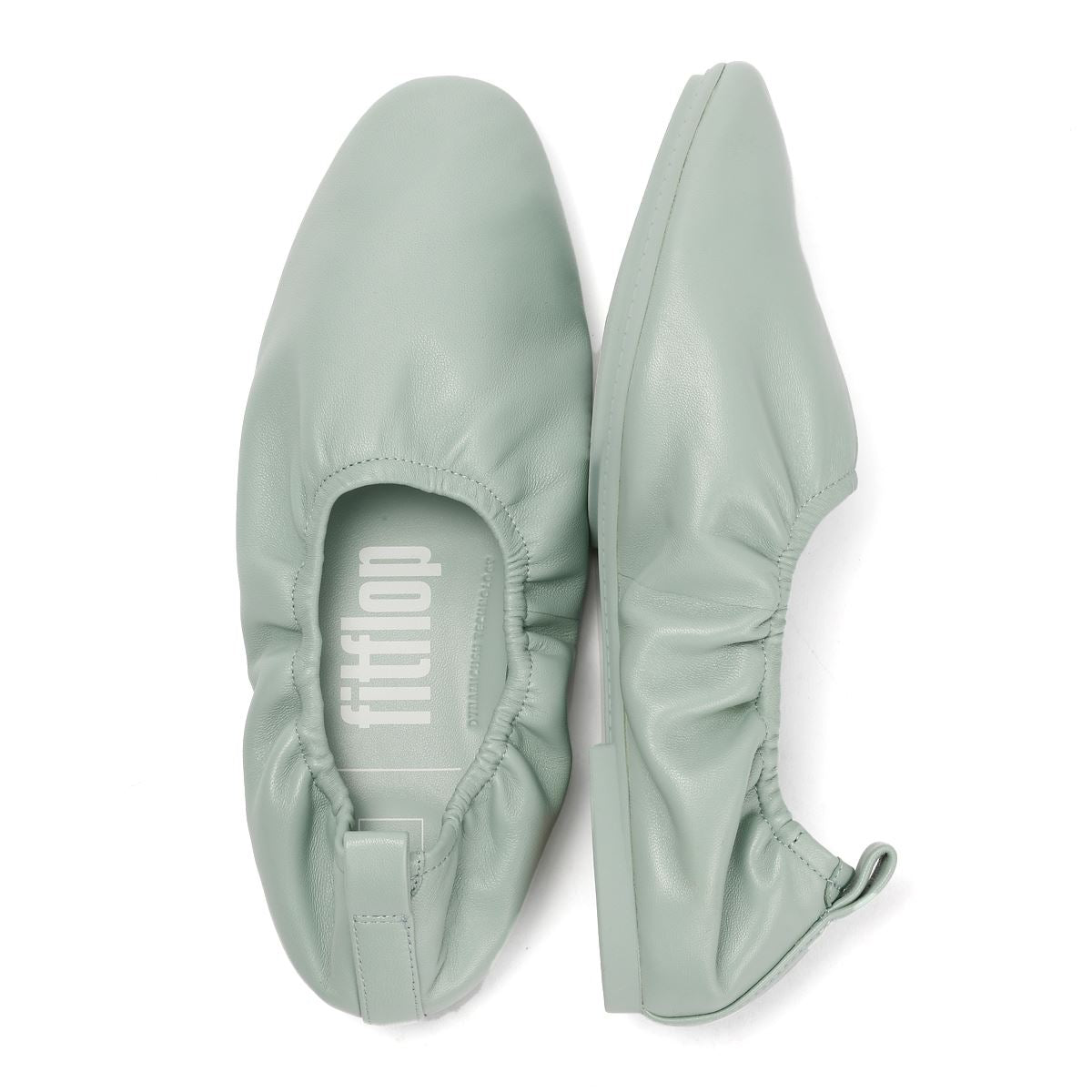 FitFlop X Pantone Delicato Ballerina Leather Women's Green Shoes