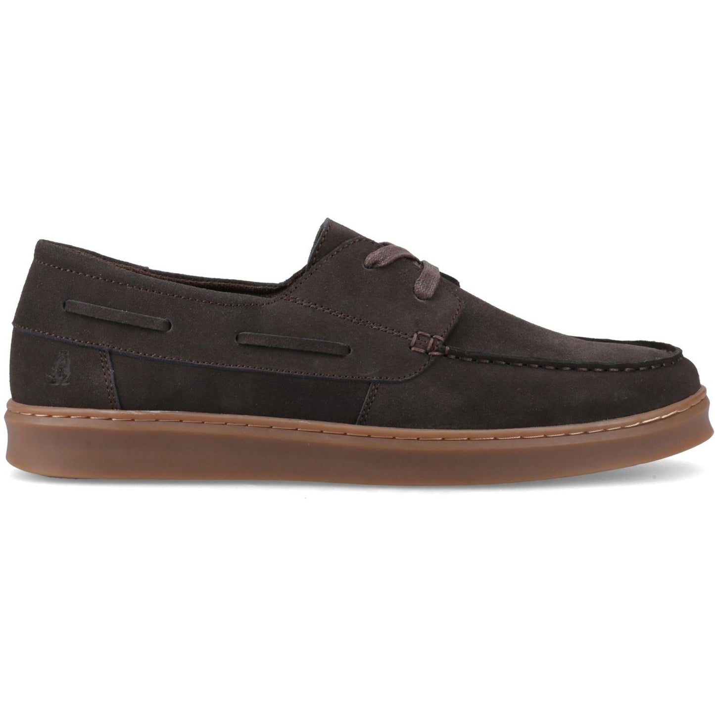 Hush Puppies Madden Boat Shoe Leather Men's Chocolate Boat Shoes