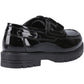 Hush Puppies Lucy Patent Leather Junior Black Boat Shoes