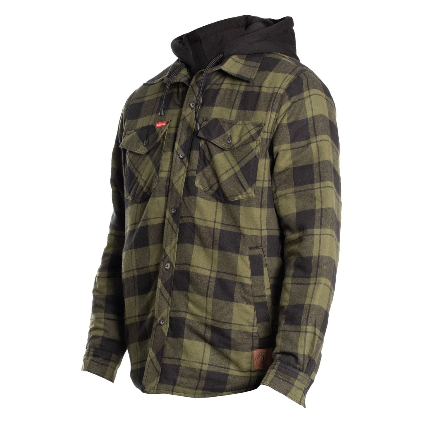 Hard Yakka Men's Quilted Flannel Shacket in Fern